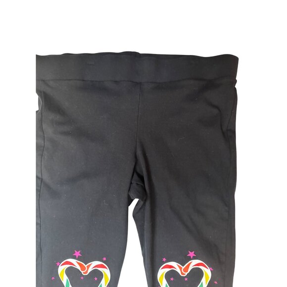 2/$30 Torrid Plus Size 2 Deep Black Leggings Rainbow Heart Print & Stars Design - Picture 4 of 14